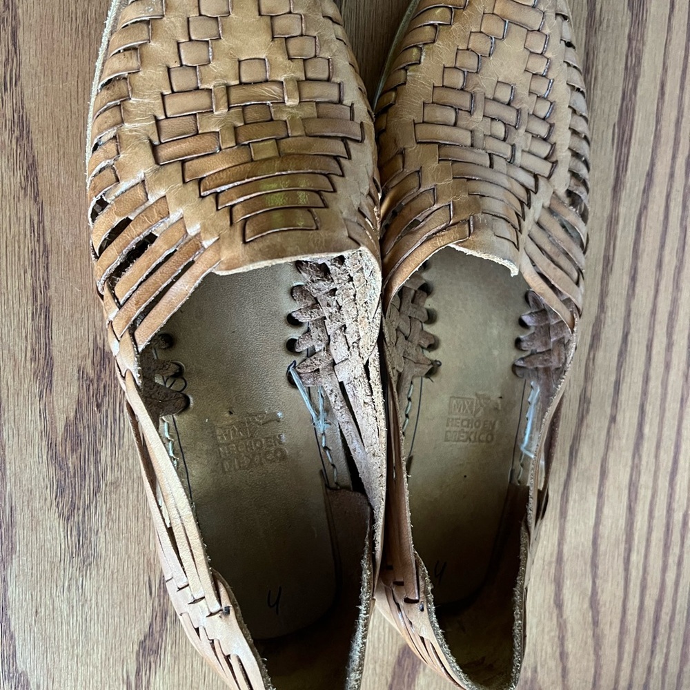 Woven Leather Huarache Sandals